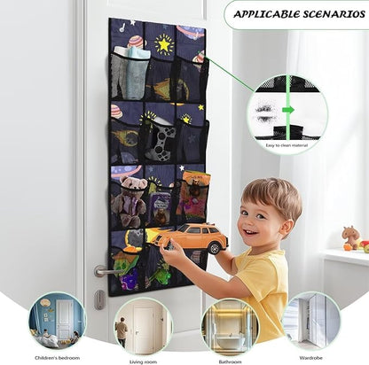 Generic Black Space Hanging Pocket Organizer Lightweight Storage Door Organizer Meet Diverse Storage Needs and Make Finding Things More Convenient and Efficient for Boys Students