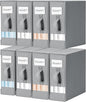 DIMJ Bed Sheet Organizers and Storage 8 Pack - Foldable Sheet Holder for Linen Bedding Storage Box for organization, Sheets Set Holder for Blanke, Towel (King & Queen Size), Grey