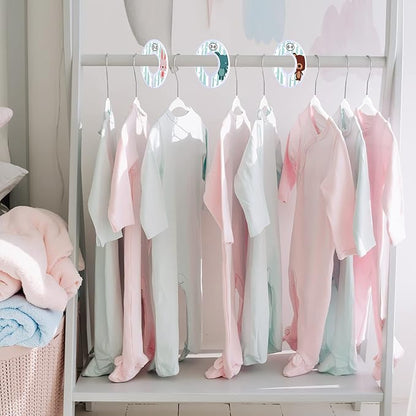 VIS'V Baby Hangers, 11 Inch Velvet Kids Hangers with 6 Pcs Clothes Size Dividers, Infant Toddler Nursery Closet Organization, Non Slip, White, 50 Pcs