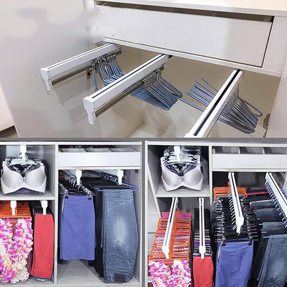 XLTFUC Extendable Hanger with Rails 30-60 Cm, Wardrobe Trousers and Coat Organizer, Load Capacity 25 Kg (Size : 400mm/15.7inch)