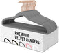 Evolluxi® Non-Slip Velvet Hangers - Suit Hanger Ultra Thin Space Saving 360 Degree Swivel Hook Strong and Durable Clothes Hangers (Grey, 10)