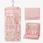 Jewelry Organizer with Hanger,Hanging Jewelry Organizer, Portable Travel Jewelry Bag,Foldable Storage for Earrings, Rings, and Watches; Can Be Hung on Wardrobes, Walls, or Doors, Pink