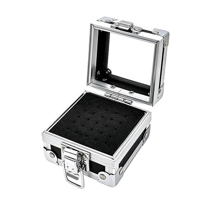 Black 25 Holes Professional Nail Polish Head Storage Box, Nail Tools Organizers Container, Display Storage Box Rack Manicure Tool for Salon Nail Grinding Head，Nail Drill Grinding Bit Holder Box