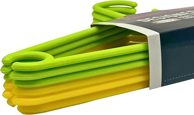 Sturdy Polypropylene Hanger, Pack of 6, Green and Yellow