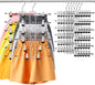 6 Pack Pants & Skirt Hangers Space Saving Hanging Closet Organizer and Storage, Upgrade Skirt Hangers with Clips and 360° Swivel Hook, Closet Storage