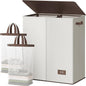 SOLEDI Luxury Double Laundry Hamper with Lid and Removable Bags, Large Hamper for Laundry, Laundry Basket 2 Sections, Collapsible Ditry Clothes Hamper for Bedroom, Laundry Room, Bathroom, Off-white