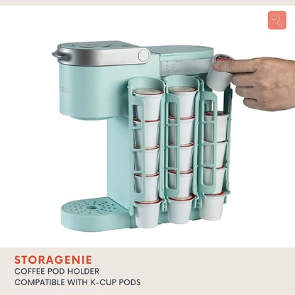 K Cup Holder for Keurig K-cup,Coffee pod Storage, Side Mount | Wall Mount, Perfect for Small Counters (3 Rows/For 15 K Cups, OASIS BLUE)