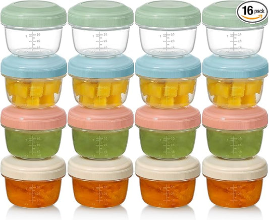 VITEVER 16 Pack 2 oz Salad Dressing Container to Go, Small Condiment Containers with Lids for Lunch Bento Box, Reusable Plastic Snack Jars, Deli Containers, Colorful Sauce Cups, Dishwasher Safe