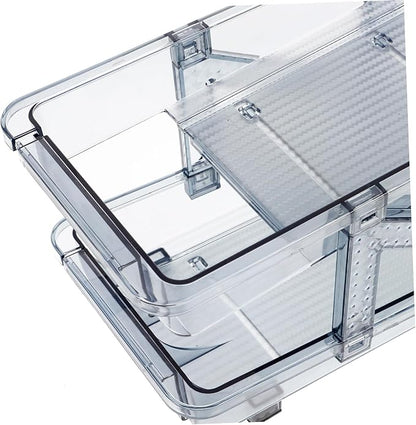 ABOOFAN Soda Can Organizer Rack Double Tier Stackable Beverage Dispenser for Refrigerator Transparent Design for Easy Visibility Material for Use for Kitchen and Bar Storage
