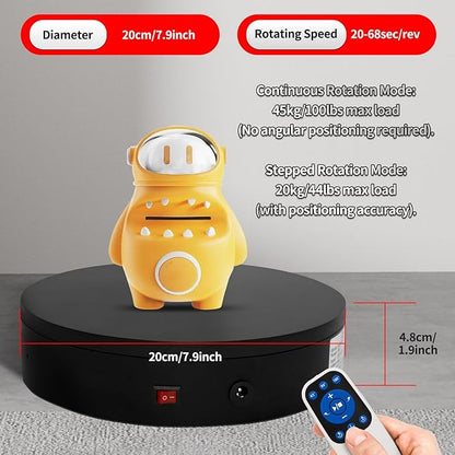 Remote Motorized Electric Turntable Rotating Display Stand Spinning Rotating Platform 360 Photography Turntable lazy susan base giratoria para for Photography,Display,3D Scan,Exhibition rotating table