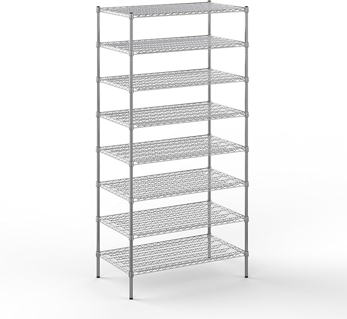 24" Deep x 42" Wide x 86" Height Wire Shelving Kit | 8-Tier | NSF Commercial Storage Rack Unit