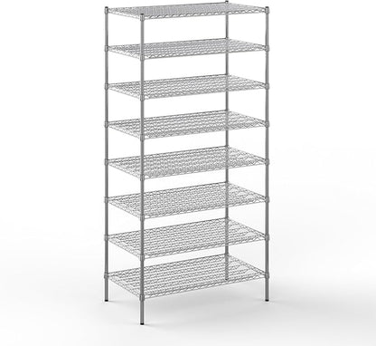 24" Deep x 42" Wide x 86" Height Wire Shelving Kit | 8-Tier | NSF Commercial Storage Rack Unit