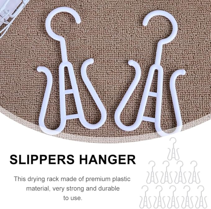 Zerodeko 10pcs Plastic Shoes Hanging Hooks Slipper Organizers for Efficient Storage and Quick Drying for Closet Travel and Home Use