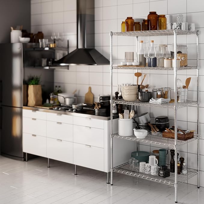 24" Deep x 36" Wide x 74" Height Wire Shelving Kit | 5-Tier | NSF Commercial Storage Rack Unit