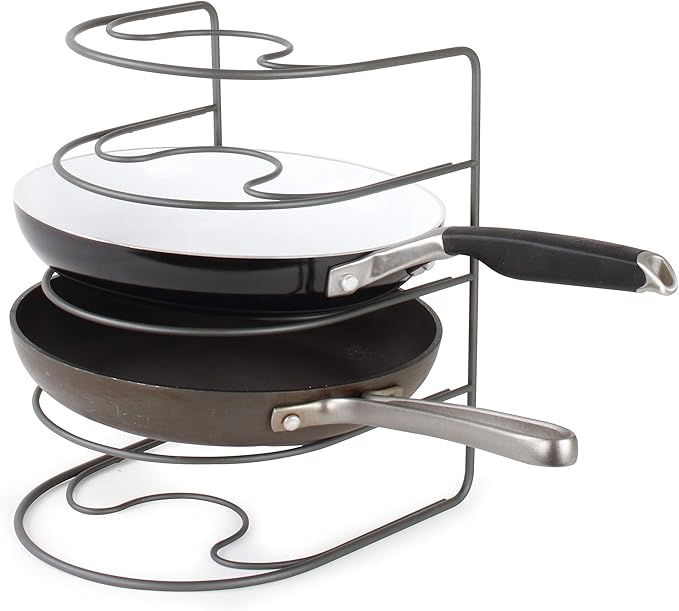 Spectrum Diversified Arc Lids for Pots & Pans, Storage & Organization, in-Cabinet Skillet & Bakeware Organizer, Sturdy Steel Kitchen Cupboard Organi, Medium, Industrial Gray (A50176)