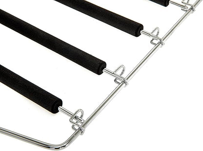 30 Pack Quality Multi Hangers, Space-Saving Multi-Bar Metal Pants Hangers, Stable with Non-Slip Foam Padding, Swivel Hook for 5 Jeans Each, Suit Pants, Scarves, Towels, Trousers