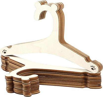 20PCS Wooden Kids Hangers 9" Baby Clothes Hangers, Baby Children Wooden Hangers, Cute Little Kids Hangers, Newborn Girl Boy Hangers for Clothing Pants Coats Skirts Storage (Bear Paw)