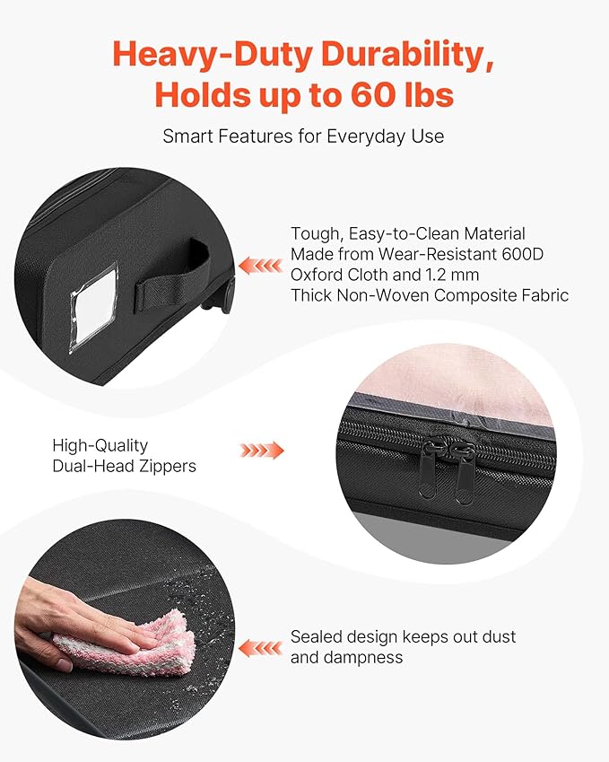 VEVOR Under Bed Storage with Wheels, 30.3 x 18.5 x 6.8 inch, Underbed Containers with Clear Lid, Underbed Shoe Organizer, Rolling Under the Bed Storage Bins for Clothes Shoes Blankets Bedroom, 2 Pack