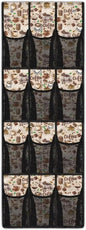 12-Compartment Over The Door Hanging Storage Bag, Waterproof Dirt-Resistant and Easy to Fold for Compact Storage, Coffee Print