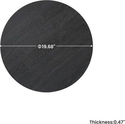19.69" Sintered Stone Lazy Susan for Table Top- Extra Large Round Lazy Susan Organizer - Kitchen Revolution for Countertop(Black Wood Grain)