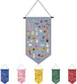 Winmany Wall Hanging Brooch Jewelry Storage Case Canvas Display Stand Enamel Pin Display Banner Holder Earrings Necklace Glitter Pin Collection Organizer (Grey)