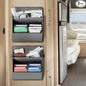 2 Pack RV Shoe Storage with Sticky Adhesive Tape, Over the Door Shoe Rack, Wall Hanging Shoe Organizer with Large Deep Pockets for Camper, Narrow Space Saving Closet Organizers - Grey