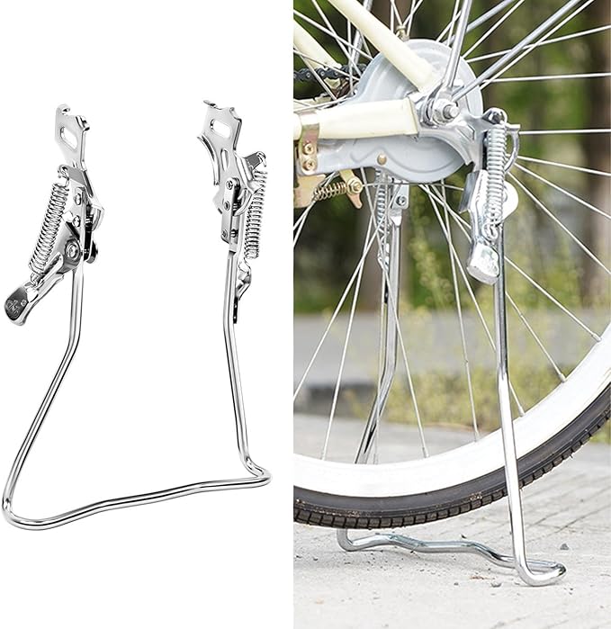 Colaxi Bike Parking Rack Steel Retro Design Bike Double Leg Stand Bicycle Rear Kickstand for Mountain Bikes Sports Adults