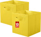 ShellKingdom Foldable Fabric Storage Cubes And Cloth Organizer Drawer For Closet And Toys, 13 X 13 X 13 INCH, 2 Pack (Yellow)