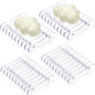 Plastic Bar Soap Holder Soap Saver Tray Bar Dish Self Draining Dishes for Sponge Dryer Bathroom Toilet Shower Kitchen Restaurant Counter(Clear,4 Pieces)