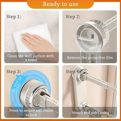 Hanger Organizer with Suction Cup, 2pc, with Suction Cup, Hangers Storage, Two-Tier Suction Hanger Organizer, No-Drill Easy Mount, not Include Hangers (Grey)