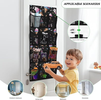 Generic Ice Cream Over The Door Storage Organizer Multifunctional Over The Door Storage Organizer Baby Clothes Strong Heavy Ability Even When Filled with Items It Remains Stable and Reliable