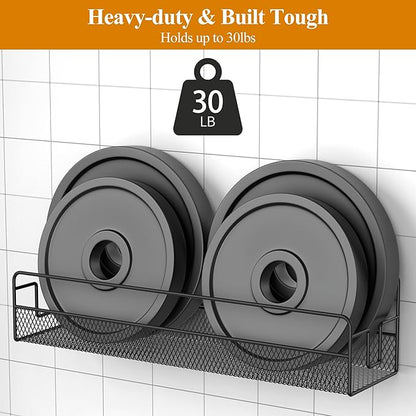 Wall Mounted Spice Rack Organizer, Pantry Door Organizer & Hanging Storage Baskets, Metal Spice Shelf for Kitchen Cabinet, 3 Depth Sizes Hold Large Jars to Nail Polish Bottles, 6 Pack