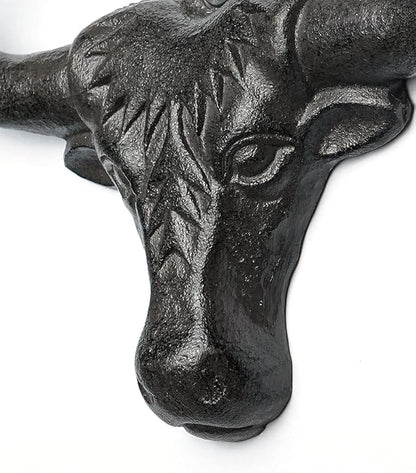 Cowboy Hat Rack for Wall 4 Pack Western Longhorn Cowboy Hat Holder Cast Iron Vintage Rustic Cowboy Hat Hanger Hat Hooks for Storage Display Closet Bedroom Living Room Rust Men's Gift