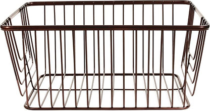 Spectrum Diversified Ashley Large, Decorative Steel Wire, Rust-Resistant Metal Storage Basket Built-in Handles, Bin for Bathroom, Pantry, Kitchen & Closet, Medium, Satin Nickel PC
