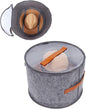 Foldable Round Hat Storage Box With Lid,Large Hat Box Travel, Decorative Closet Organizer For Women and Men, Can Store Various Types of Hats, 15.7x11 Inch,Gray