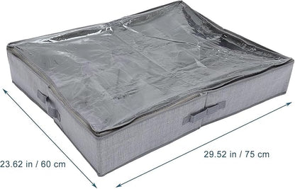 Foldable under Bed Shoe Storage Box Large Capacity Non-Woven Fabric Zipper Organizer for Home Closet Shoes Storage
