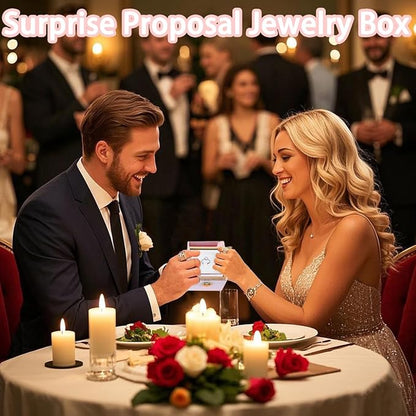 Little Bear Cake Rotating JewelryBox for Proposal - Rotating Ring Box Engagement Ring Box, Surprise Box Ring Bearer Box, necklace box for Birthday,Necklace Holder with Fabric Interior (white)