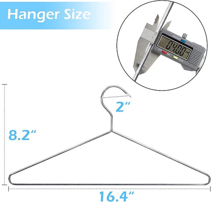 MISSLO 20 Pack Metal Hangers Heavy Duty Stainless Steel Hangers for Clothes Closet Coat Clothing Suit Shirt, 16.4 Inch