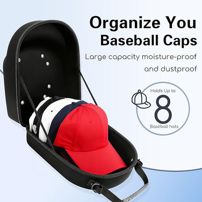 Hat Carrier & Washer Combo – Hard Travel Hat Case for 6 Baseball Caps, Adjustable Shoulder Strap & Handle, Durable Hat Organizer for Men，Women – Perfect Hat Carrier for Travel, Home，Outdoor