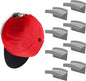 Modern JP Adhesive Hat Hooks for Wall (8-Pack) - Minimalist Hat Rack Design, No Drilling, Strong Hold Hat Hangers - USA Patented, Gray