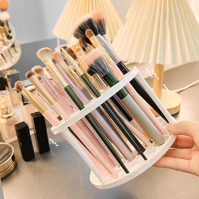 Makeup Brush Holder, 46 Slots, Make Up Brush Organizer for Vanity (2)
