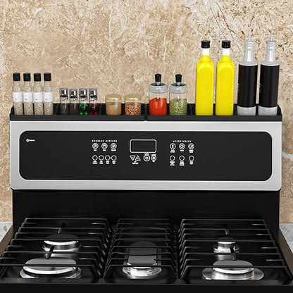Foeacry 30 Inch Silicone Stove Oven Top Shelf Magnetic for Kitchen Gadgets, Soft Flexible Strong Magnetic Heat Resistant Spice Rack Kitchen Organizer