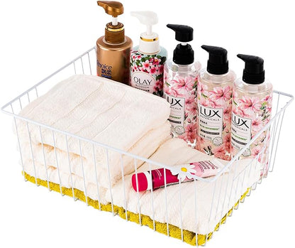 Npro 4 Pack Upright Freezer Organizer Bins - Standup Freezer Organizers Improve Air Circulation, Wire Storage Baskets, White