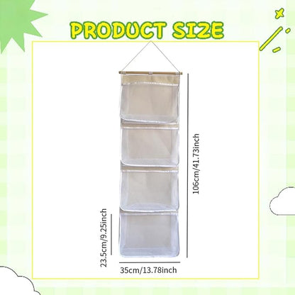 Fenteer Over Door Organizer,Hanging Storage Organizer,Stuffed Animal Storage, Accessory Holder for Shoes Girl Nursery Boy, White