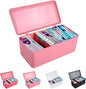 Pad and Tampon Organizer for Bathroom,Sanitary Napkin Holder, Pad and Tampon Organizer for Period, Sanitary Napkin Storage Container, Light Pink