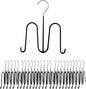 MAWA Non-Slip Steel Shoes Hanger for Slip-On Shoes, Sneakers, or Slippers, Space-Saving Shoe Organizer, Black, Set of 25