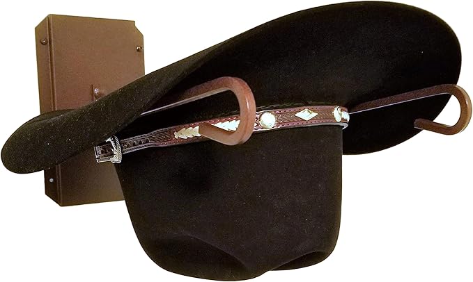 American Made Single Cowboy Hat Holder – Wall Mounted Hat Rack Classic Chisholm Trail Tan Steel