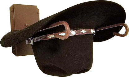 American Made Single Cowboy Hat Holder – Wall Mounted Hat Rack Classic Chisholm Trail Tan Steel