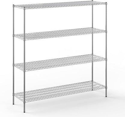 21" Deep x 72" Wide x 74" Height Wire Shelving Kit | 4-Tier | NSF Commercial Storage Rack Unit