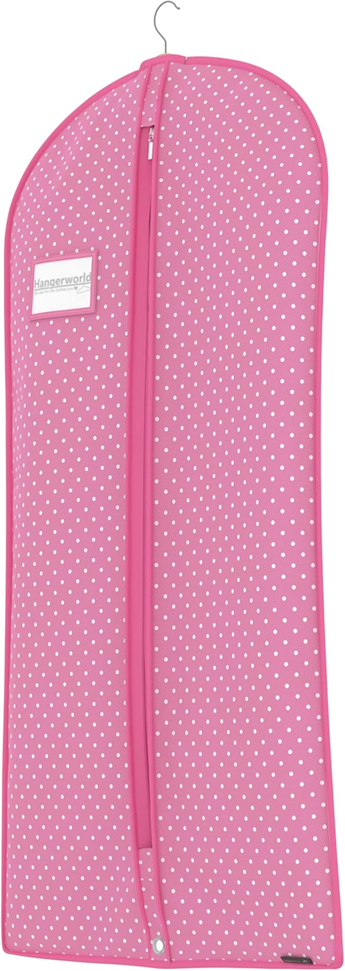 Hangerworld Breathable Clothes Cover 152 cm Pink/White Polka Dot Clothes Cover